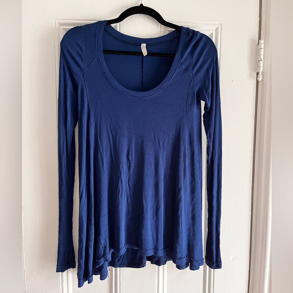 Free People Blue Long Sleeve Top